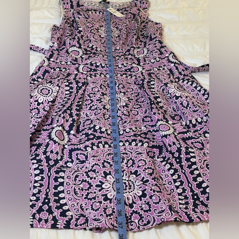 Talbots Poplin Fit & Flare sleeveless shirt dress with pockets - size 4P - NWT - Picture 8 of 13
